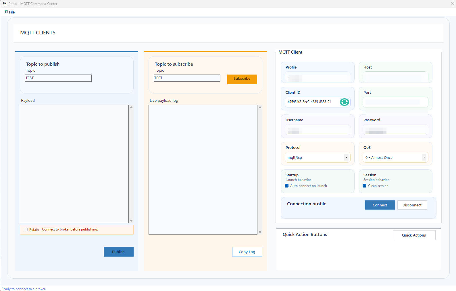 MQTT client workspace